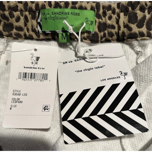 Sandrine Rose x Free People Harem Pants Size Medium French Terry Leopard Baggy - Picture 5 of 12